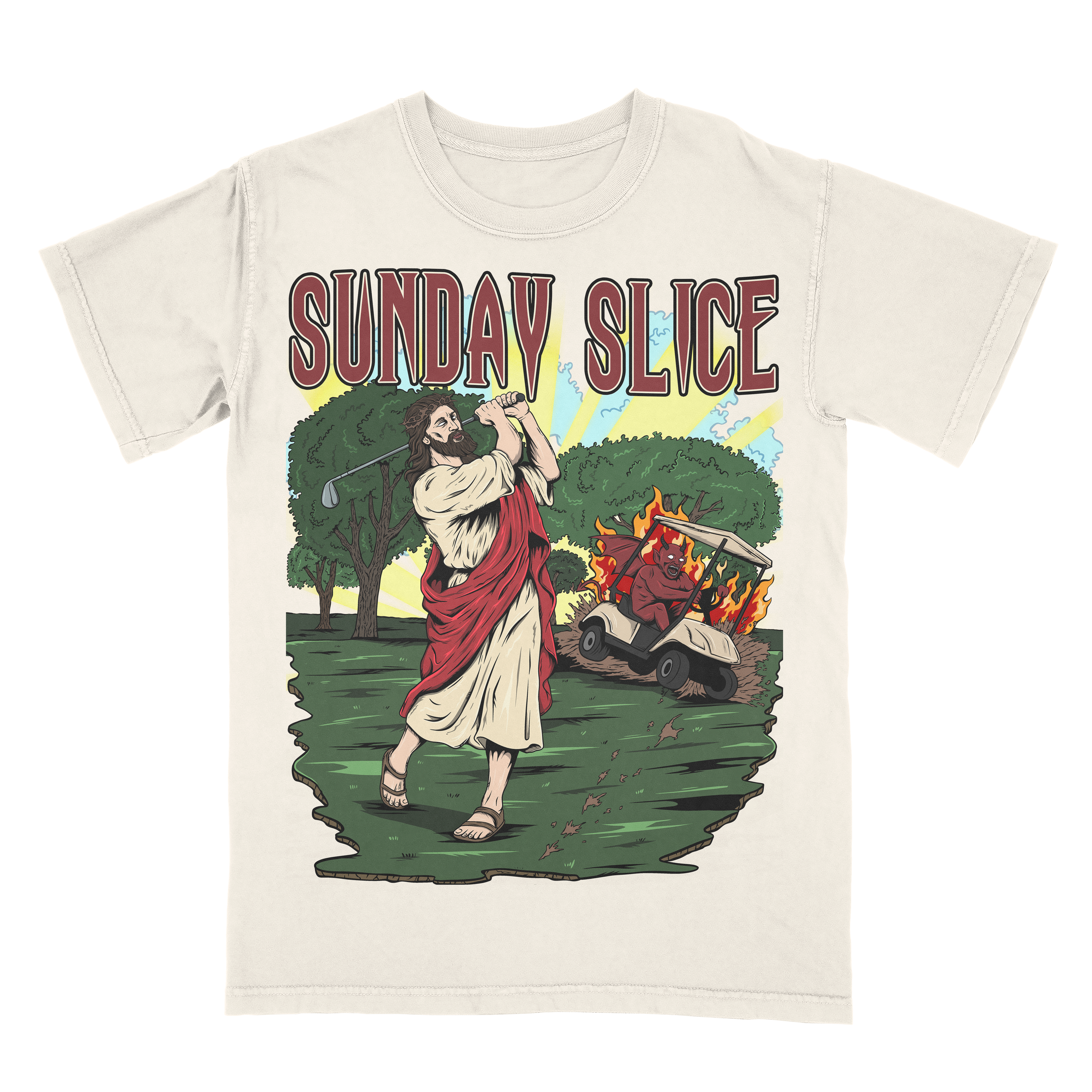 Jesus Sunday Slice Golf Limited Edition Christian Golf Graphic T-Shirt